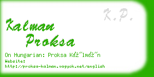 kalman proksa business card